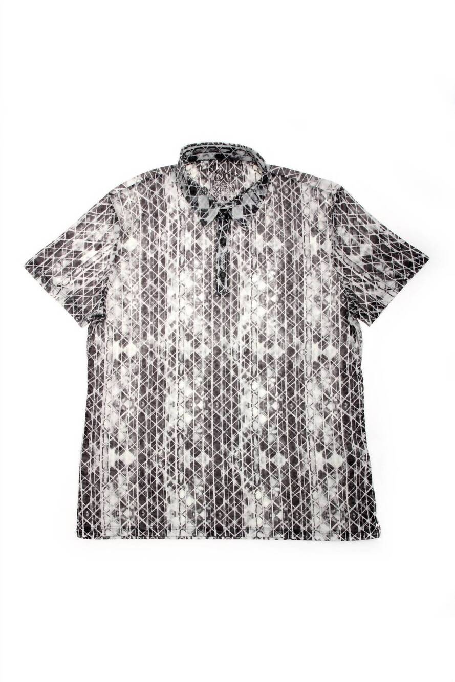 NEW EIGHT X men's print polo shirt in grey